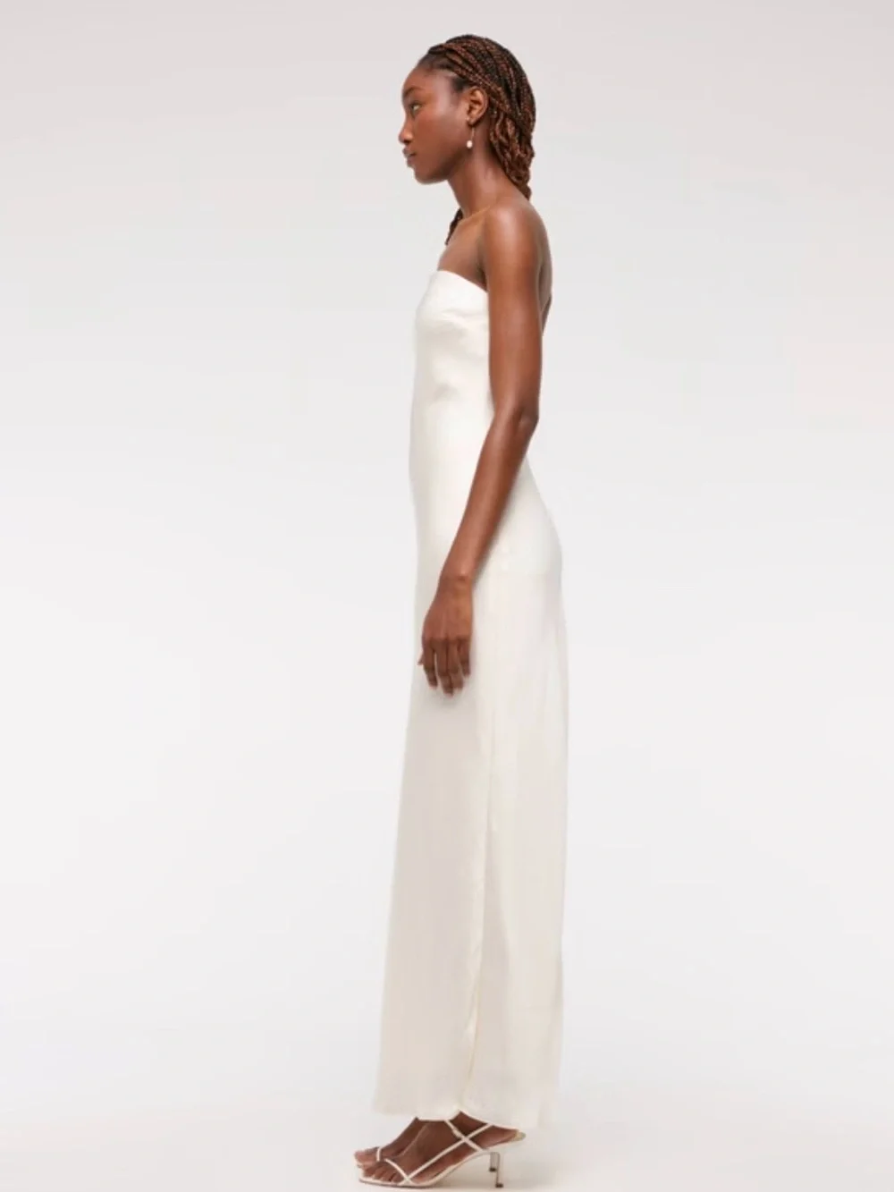Abercrombie & Fitch Julia Slip Strapless Maxi Dress with Neck Scarf - Ivory